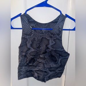 Cropped sports top with bra inside